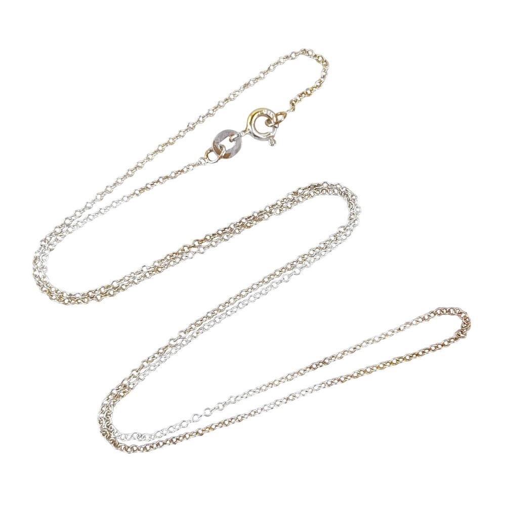 Vintage SU Sterling Silver 925 Cable Chain Necklace 18”